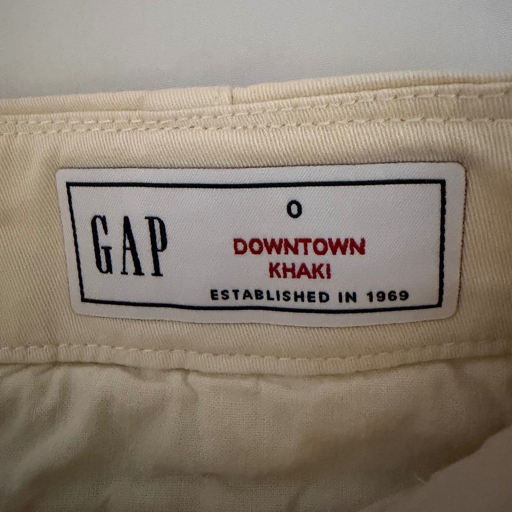 Gap Downtown Khaki Chino Cream Off White Slim Tapered Pants 0 S/541213-00 - Picture 6 of 12